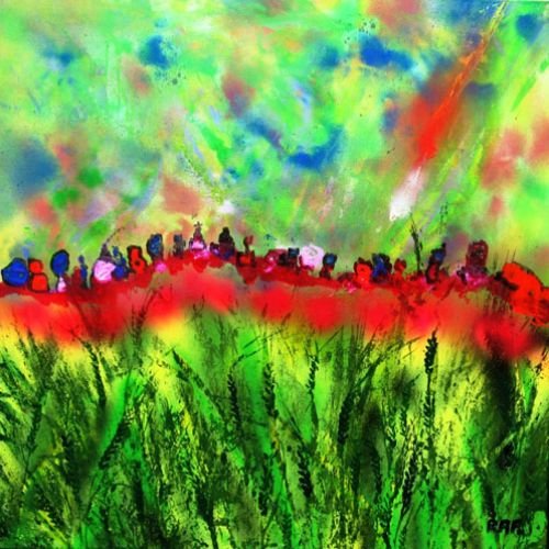 Aurora Borealis welcomes meteorite over a wheat field